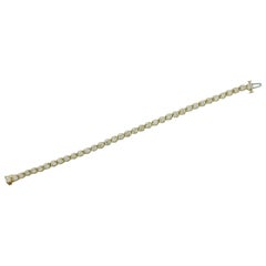 Vintage Diamond Straight Line Tennis Bracelet in Yellow Gold 4.10 Carat