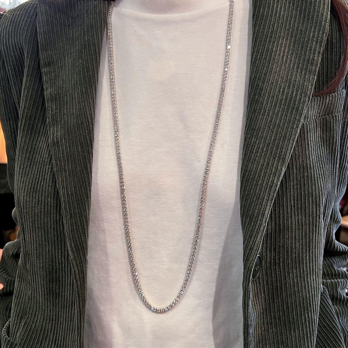 Collana di diamanti in linea retta 39,73 carati In condizioni buone in vendita a New York, NY