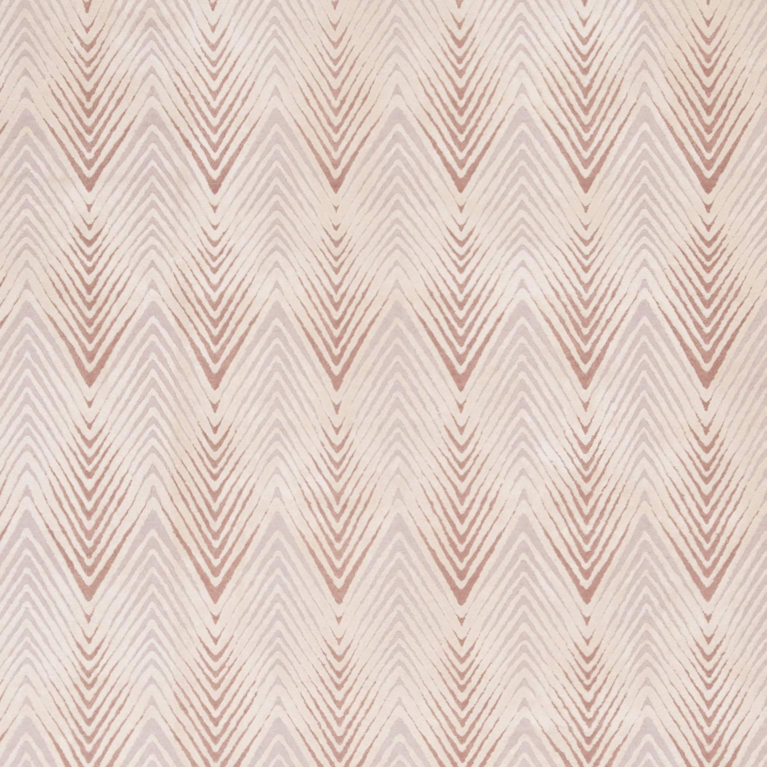 Nepalese 'Diamond Stripe_blush' Hand-Knotted, Contemporay, Geometric Wool and Silk Rug For Sale