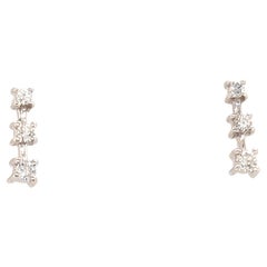 Boucles d'oreilles Diamond Stud 3 Stone Mined .25ct Past Present Future 14K