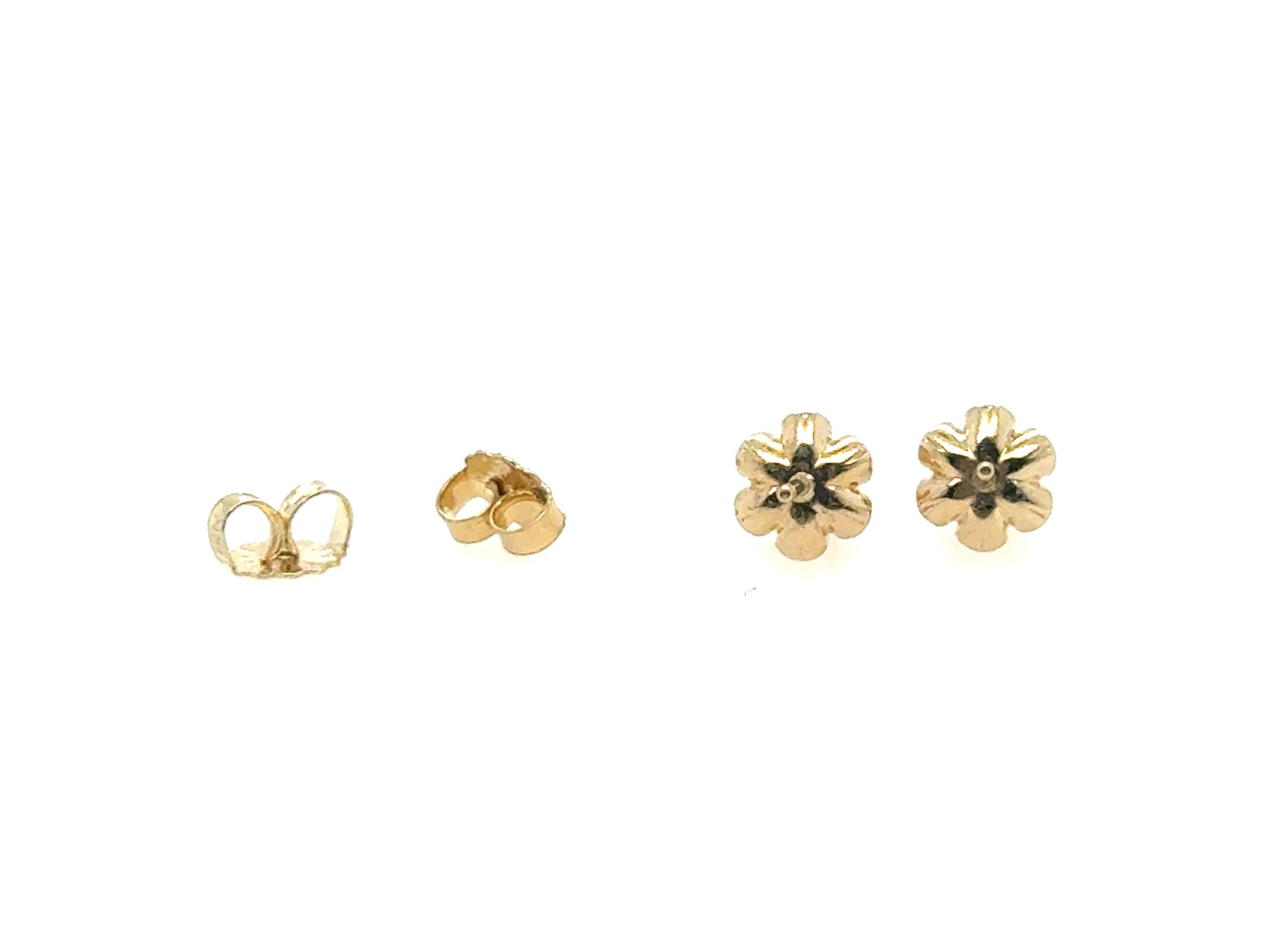 Diamant-Ohrstecker Butterblume .50ct Rund Brillant H VVS 14K Gelbgold im Angebot 1