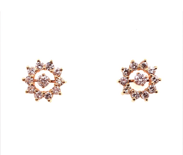 Diamond Stud Earring Enhancers 1ct Yellow Gold 14K For Sale at 1stDibs