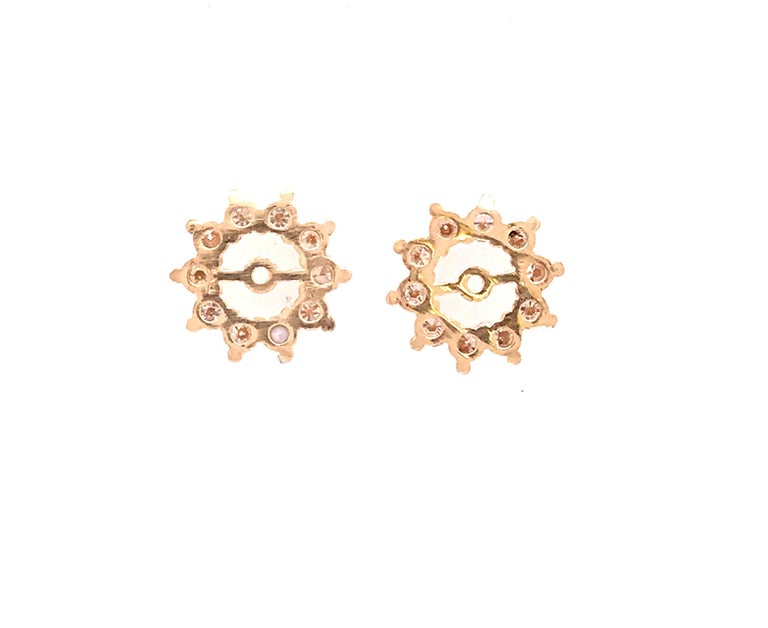 Diamond Stud Earring Enhancers 1ct Yellow Gold 14K For Sale at 1stDibs