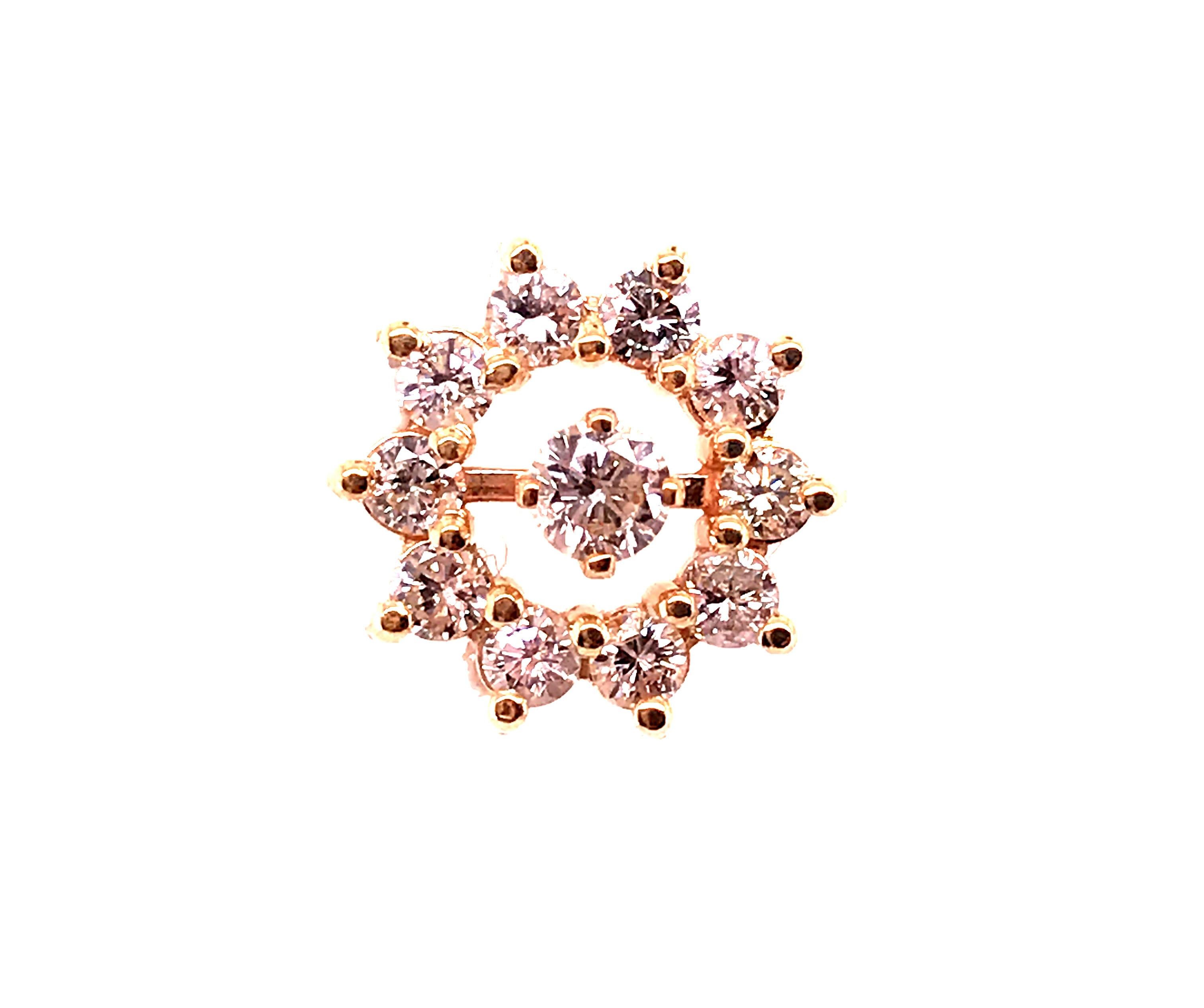 Diamond Stud Earring Enhancers 1ct Yellow Gold 14K In Excellent Condition For Sale In Dearborn, MI