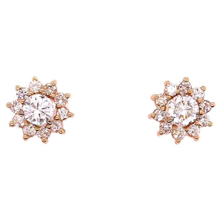 Diamond Stud Earring Enhancers 1ct Yellow Gold 14K For Sale at 1stDibs