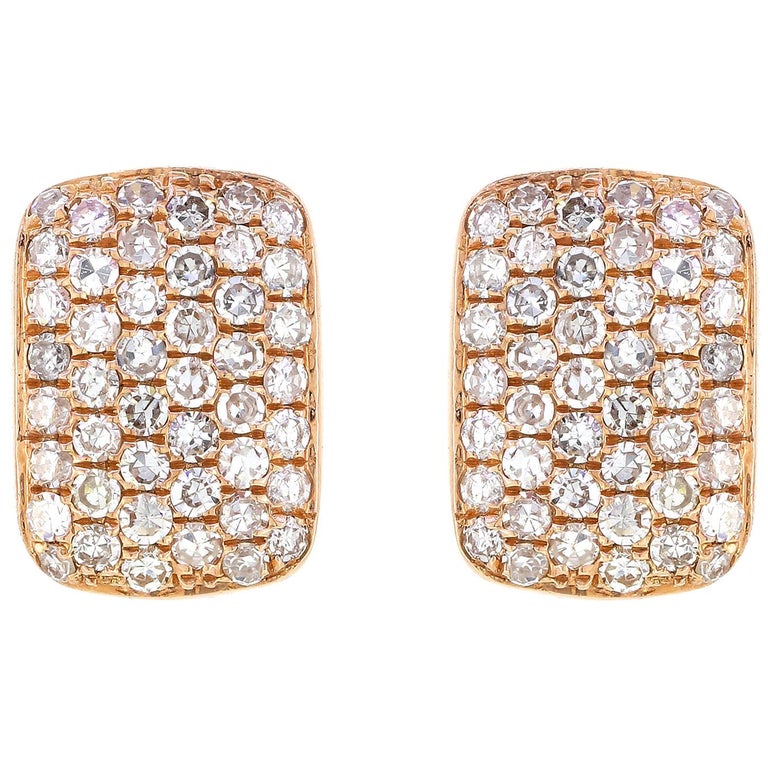 14 Karat Rose Gold Plated CZ Champagne Glass Stud Earrings main image 0