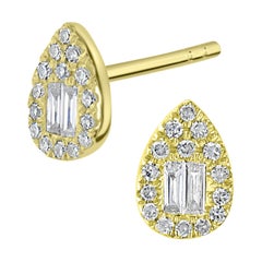 Boucle d'oreille diamant en or jaune 18 carats