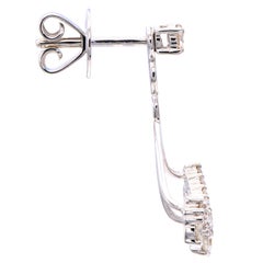 Diamond Stud Earring with Below Ear Diamond Stud Enhancement