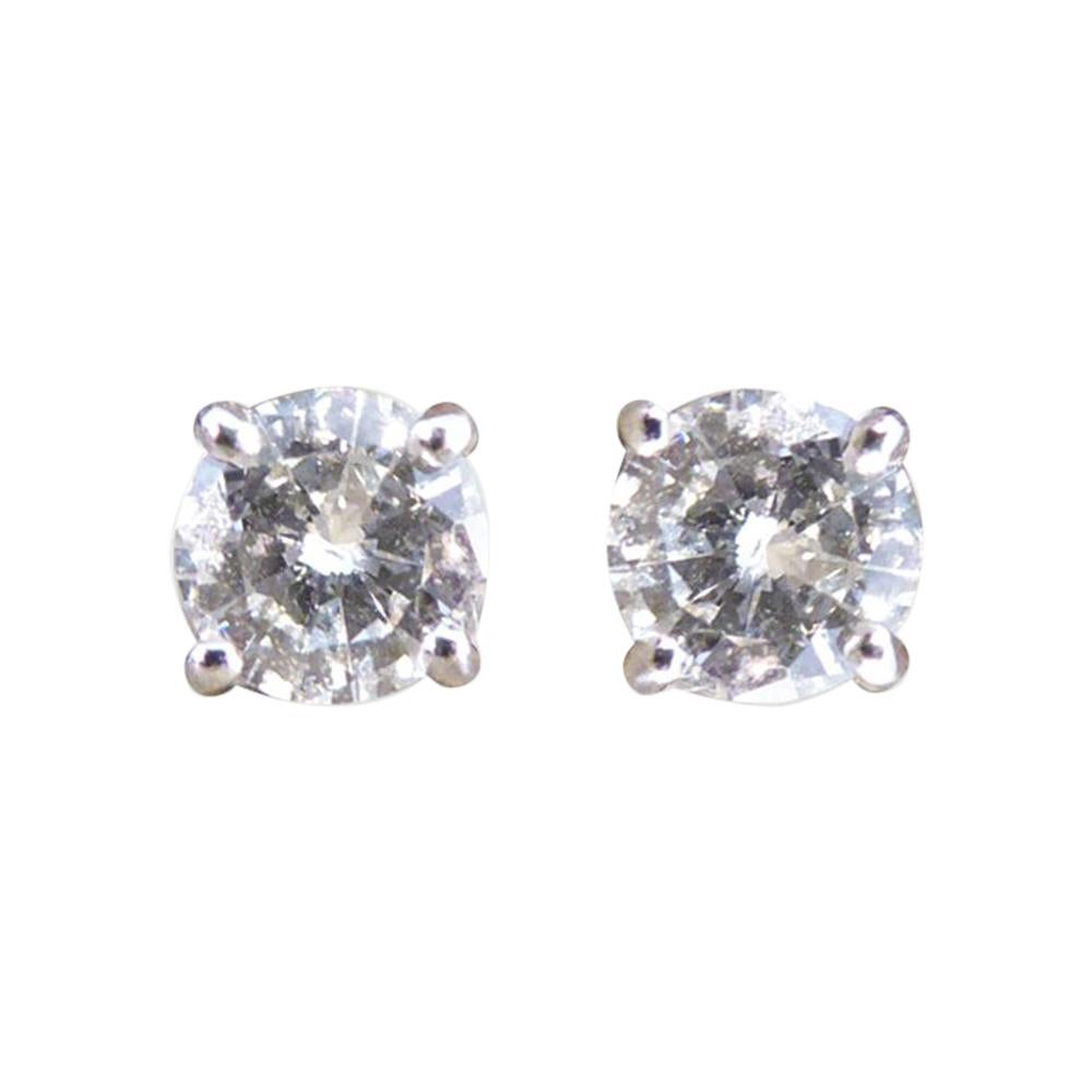 Diamond Stud Earrings, 0.26 Carat Each, in 18 Carat White Gold
