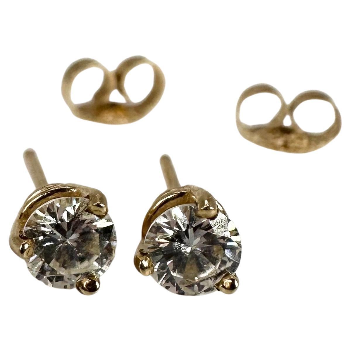 Diamant-Ohrstecker 0,46 Karat 14KT Gelbgold einfach wunderschön! im Angebot