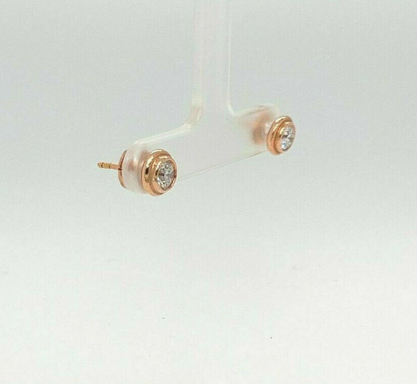 Pendientes de diamantes 0,60 TCW en oro rosa de 18 quilates Contemporáneo en venta