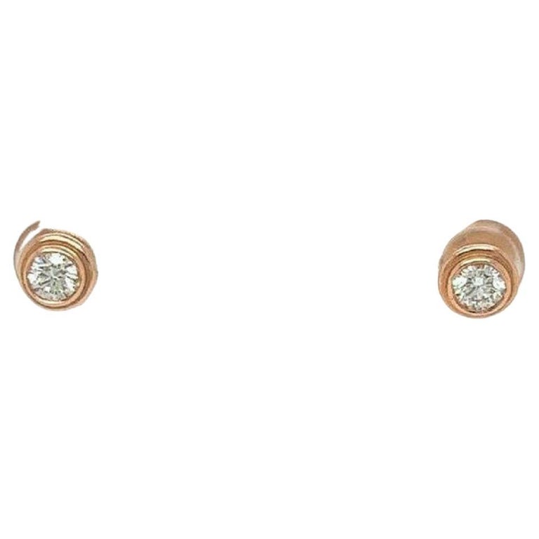 Diamond Stud Earrings 0.60 TCW in 18K Rose Gold For Sale at 1stDibs