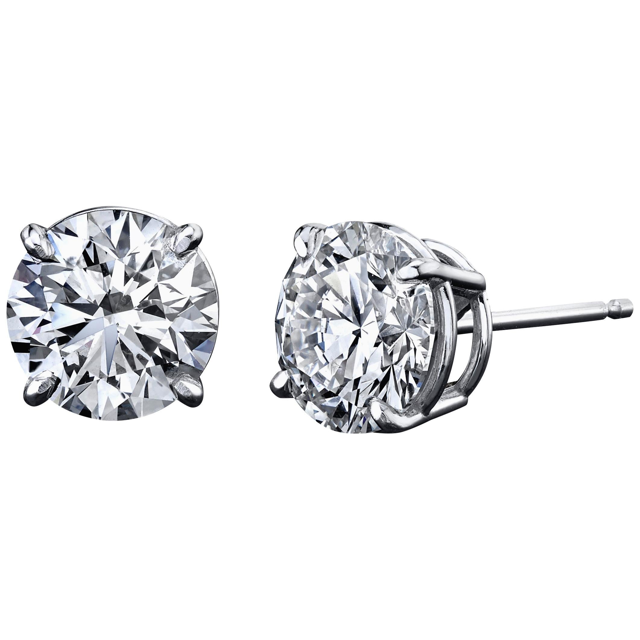 Diamond Stud Earrings 1.00 Carat with GIA Certificates 18K White Gold 4-Prong For Sale