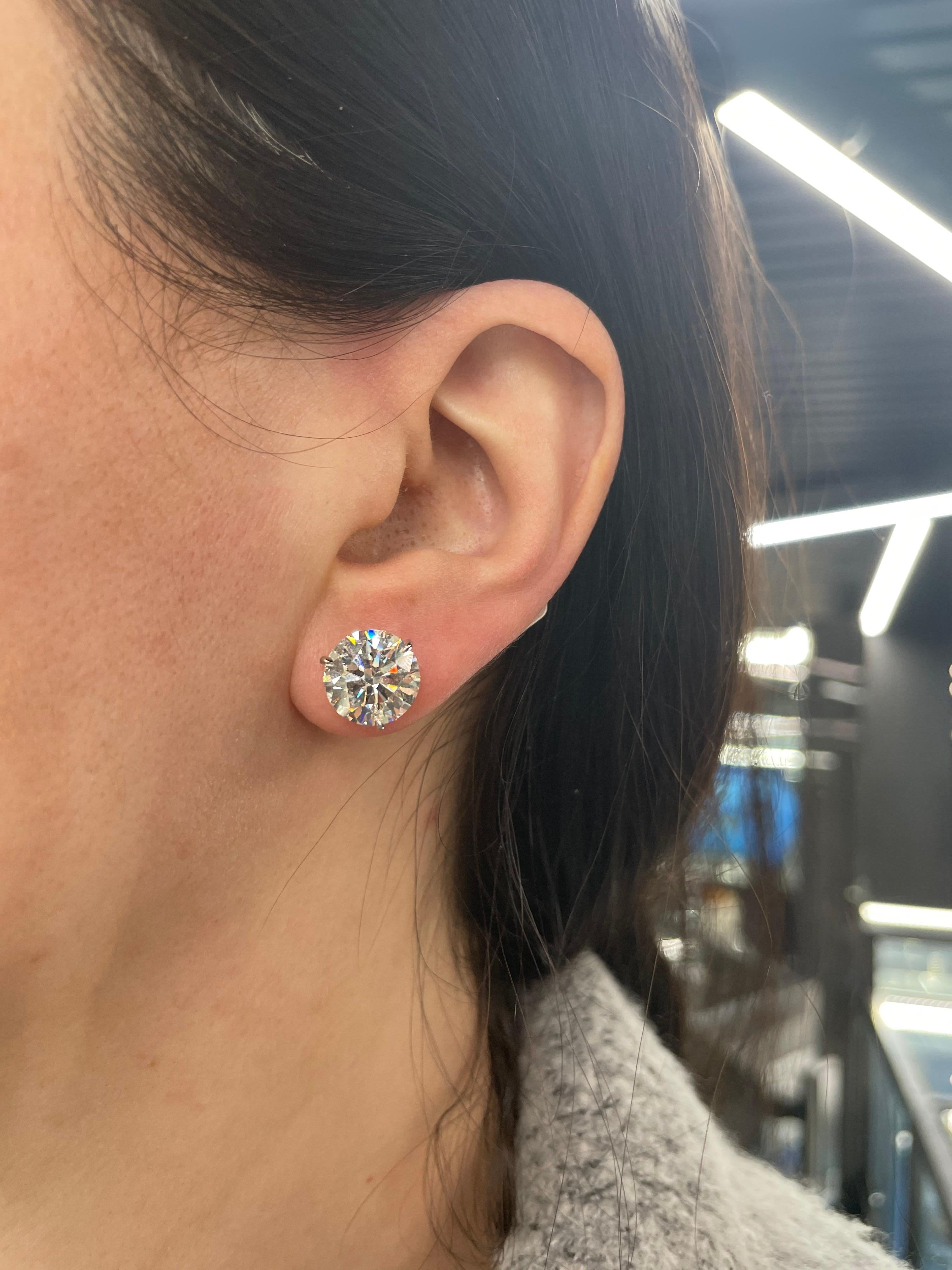 Diamond Stud Earrings 6.02 cts. 6