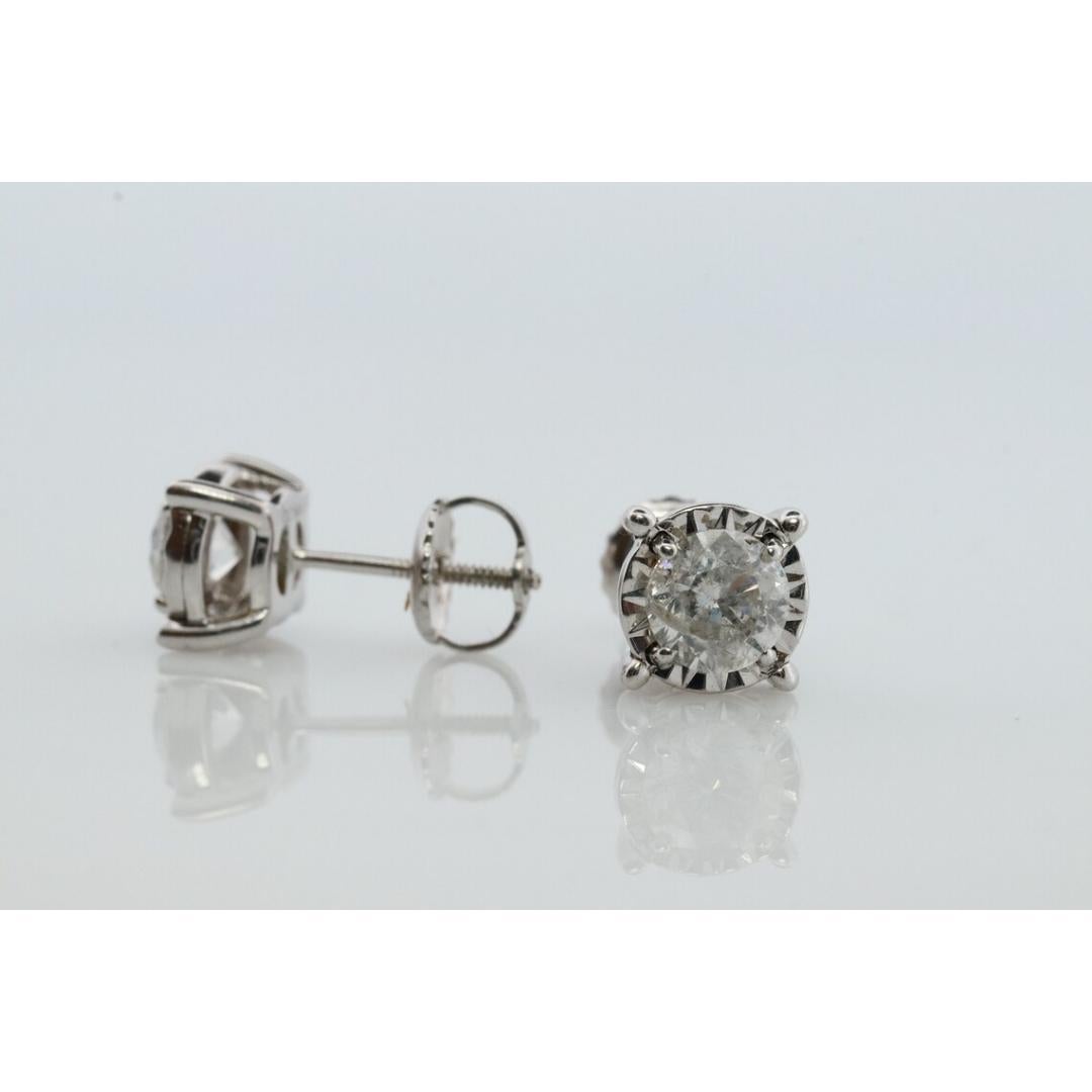 Donna Orecchini con diamanti. Orecchini a perno da 10k con diamanti da 1,00ctw realizzati da ZEI in vendita