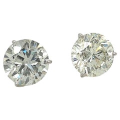 Diamond Stud Earrings 11.76 Carats Martini Setting Platinum