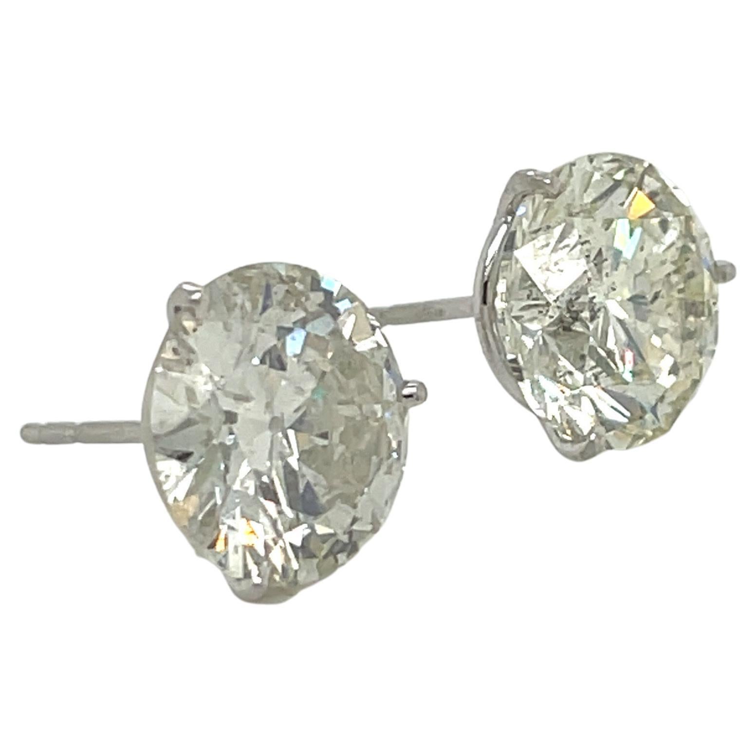 Contemporary Diamond Stud Earrings 11.76 Carats Martini Setting Platinum