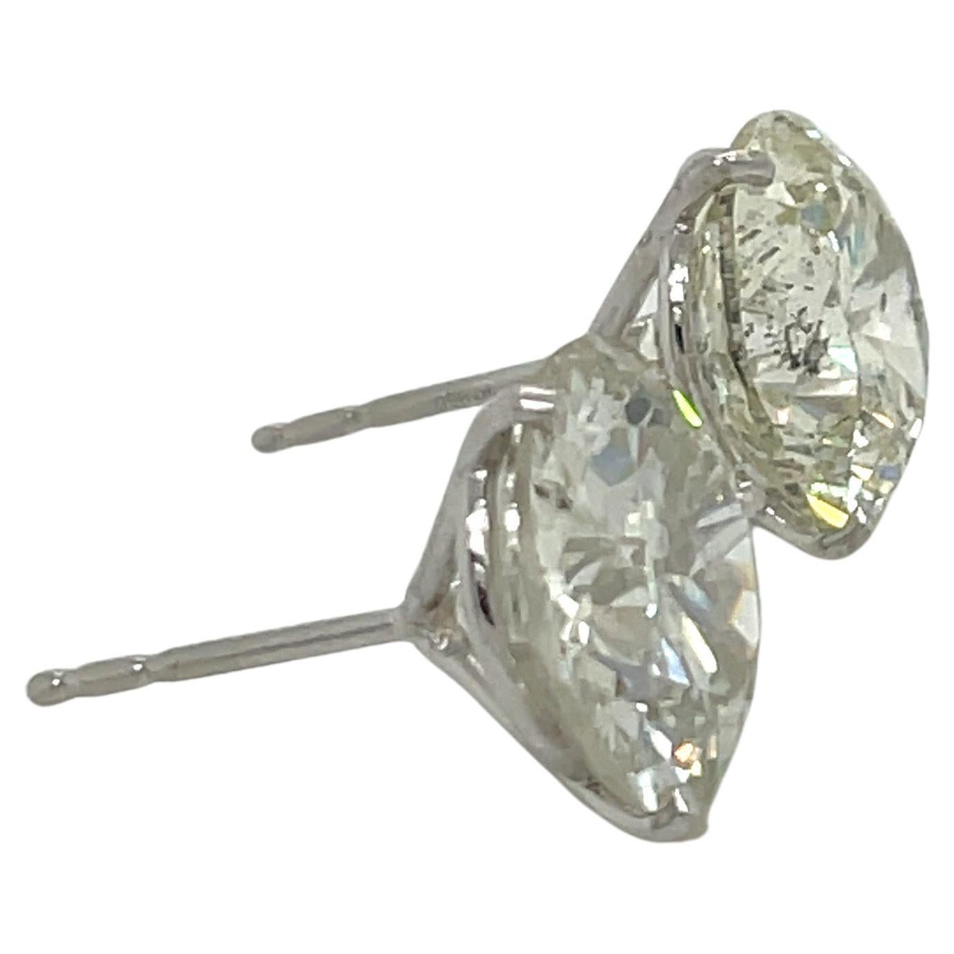 Diamond Stud Earrings 11.76 Carats Martini Setting Platinum In New Condition In New York, NY