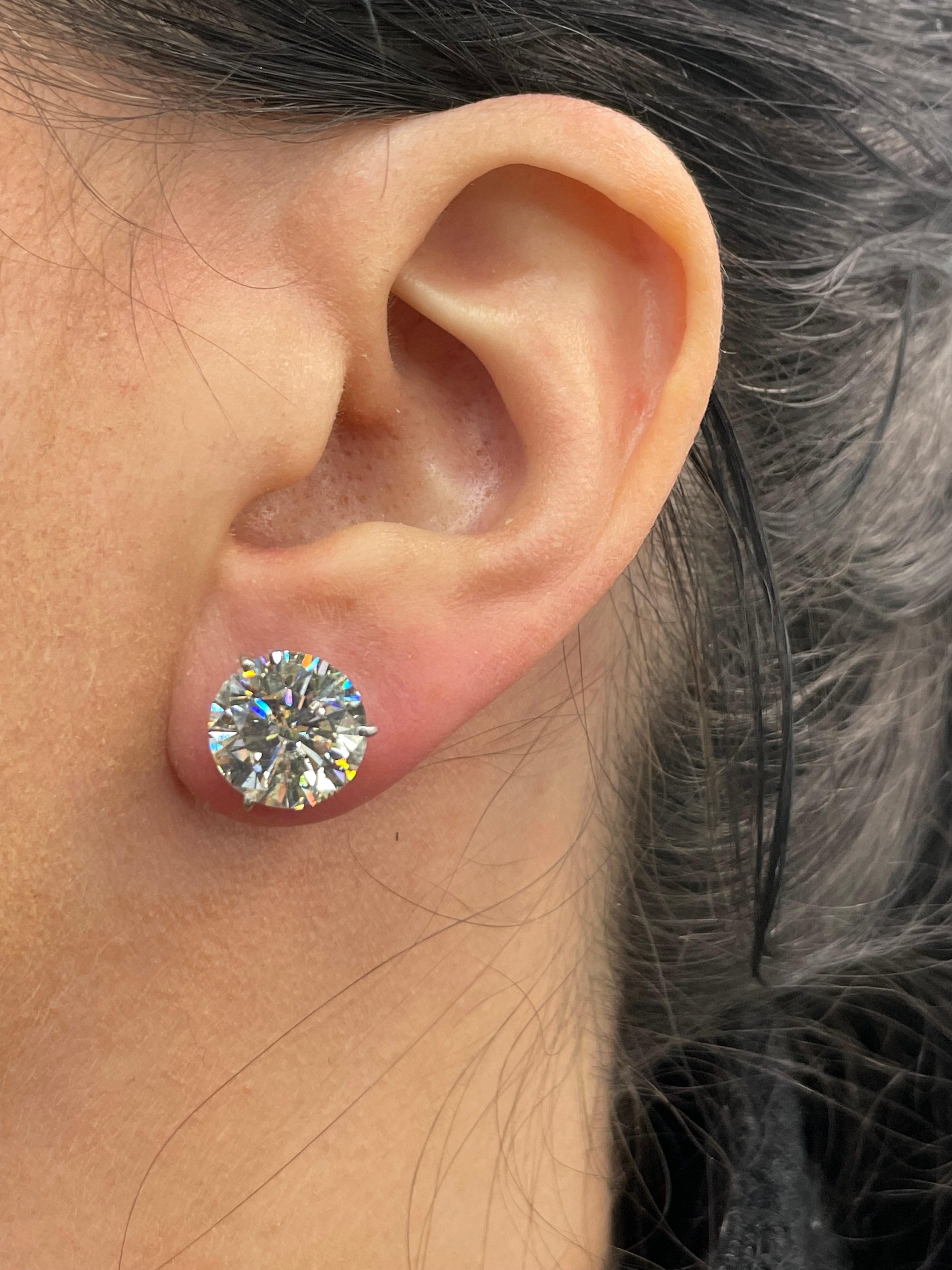 Diamond Stud Earrings 11.76 Carats Martini Setting Platinum 1