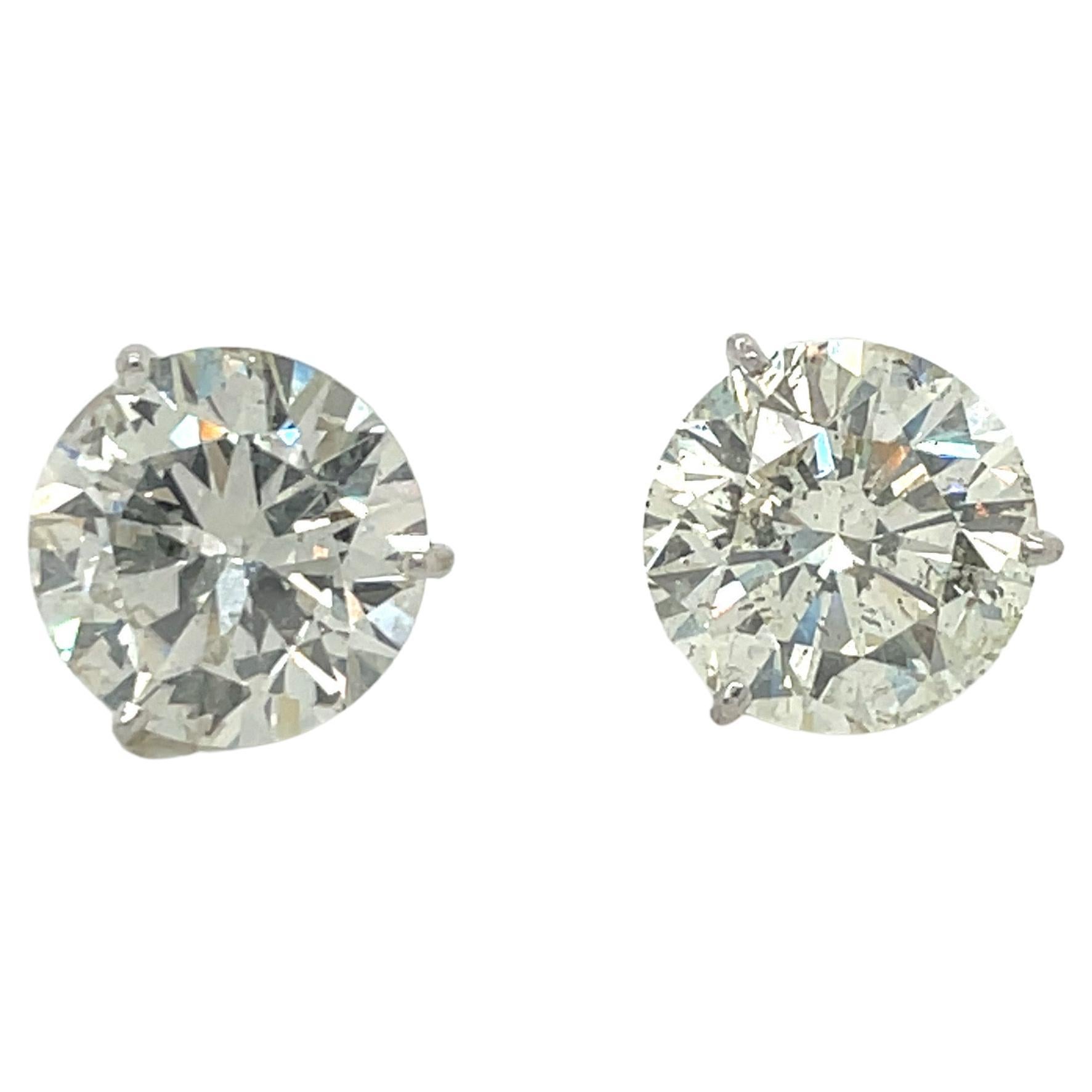Diamond Stud Earrings 11.76 Carats Martini Setting Platinum