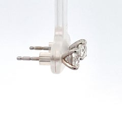 Diamond Stud Earrings 1.41 Carats J SI2-3 14 Karat White Gold Champagne Setting