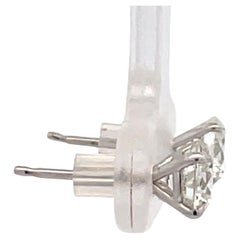 Diamond Stud Earrings 1.42 Carats H SI2 14 Karat White Gold Martini Setting