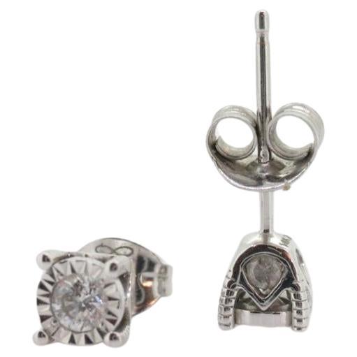Diamond stud earrings. 14k Diamond Solitaire earrings. Diamond encrusted earring