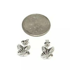 Boucles d'oreilles à clous en diamant, or 14 carats, motif « X », 0,10 carat au total, certifiées