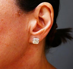 Diamond Stud Earrings 14k White Gold Estate Jewelry