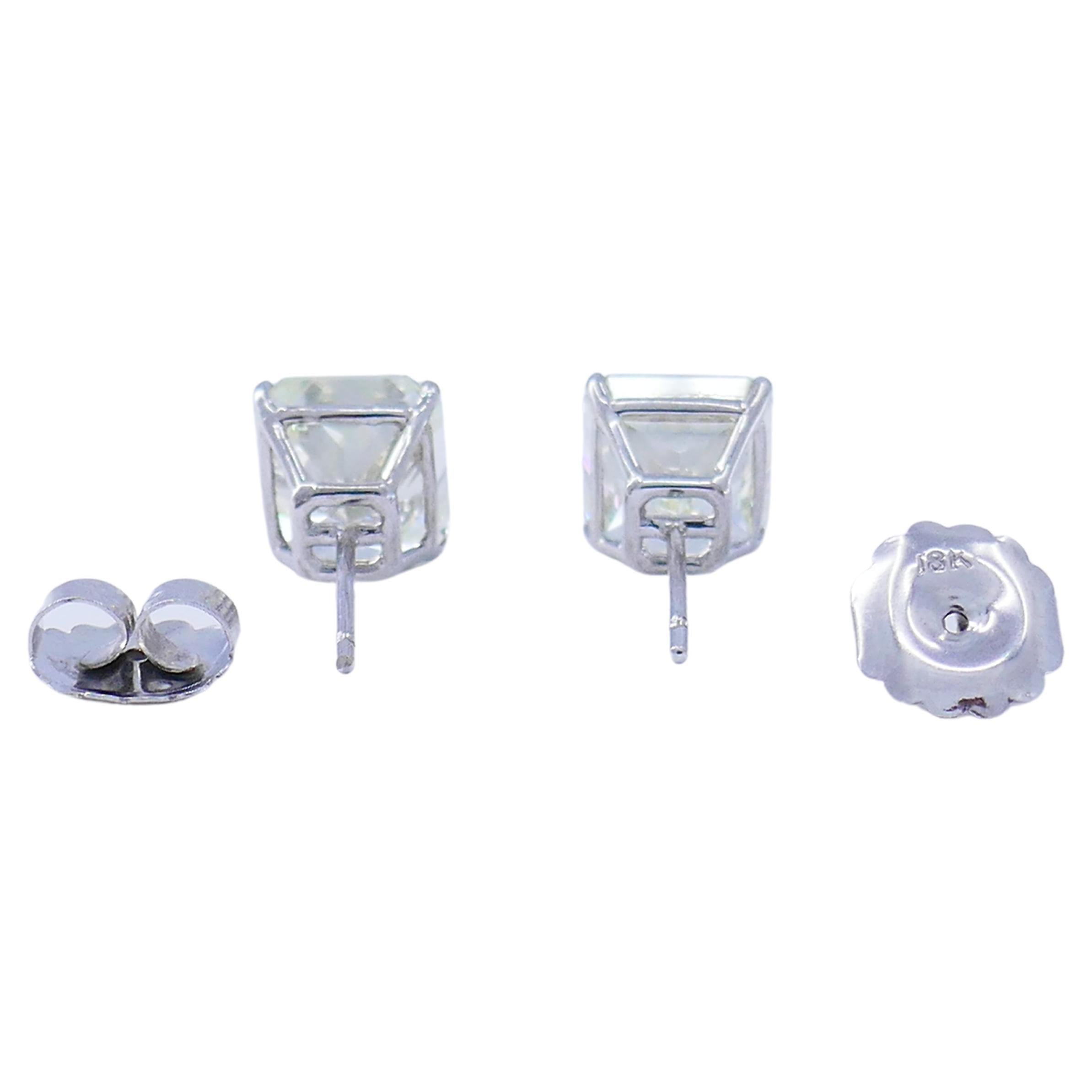 Diamond Stud Earrings 14k White Gold Estate Jewelry For Sale 2