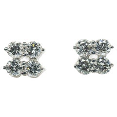 White Gold Stud Earrings