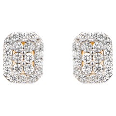 Diamond Stud Earrings 1.60 Carats Total 18k Yellow Gold