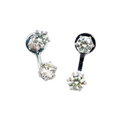 Clous d'oreilles en or blanc 18 carats et diamants