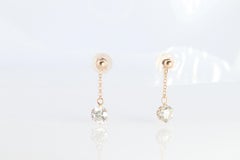 Diamond Stud Earrings. 18k YG 2/3ctw Diamond solitaire Dangle earrings.