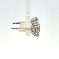 Diamond Stud Earrings 2.01 Carats K I2 14 Karat White Gold Basket Setting