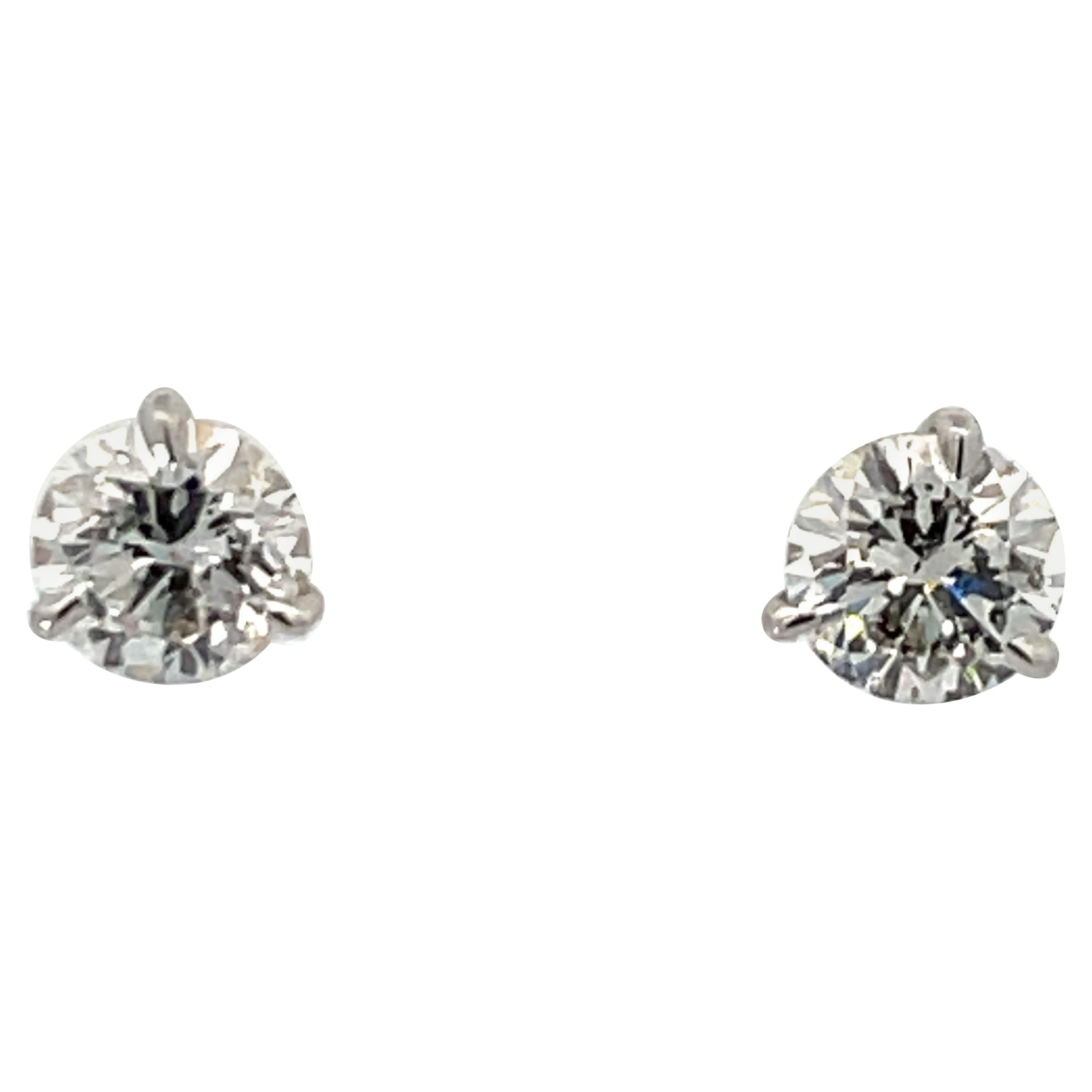 Diamant-Ohrstecker 2,03 Karat G I1 18 Karat Weißgold Champagnerfassung mit Diamanten