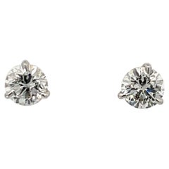 Diamant-Ohrstecker 2,03 Karat G I1 18 Karat Weißgold Champagnerfassung mit Diamanten