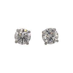 Diamond Stud Earrings 2.06 Carat E-F SI3-I1