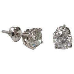 Diamond Stud Earrings 2.00 Carat, Color "F", Clarity SI2-3