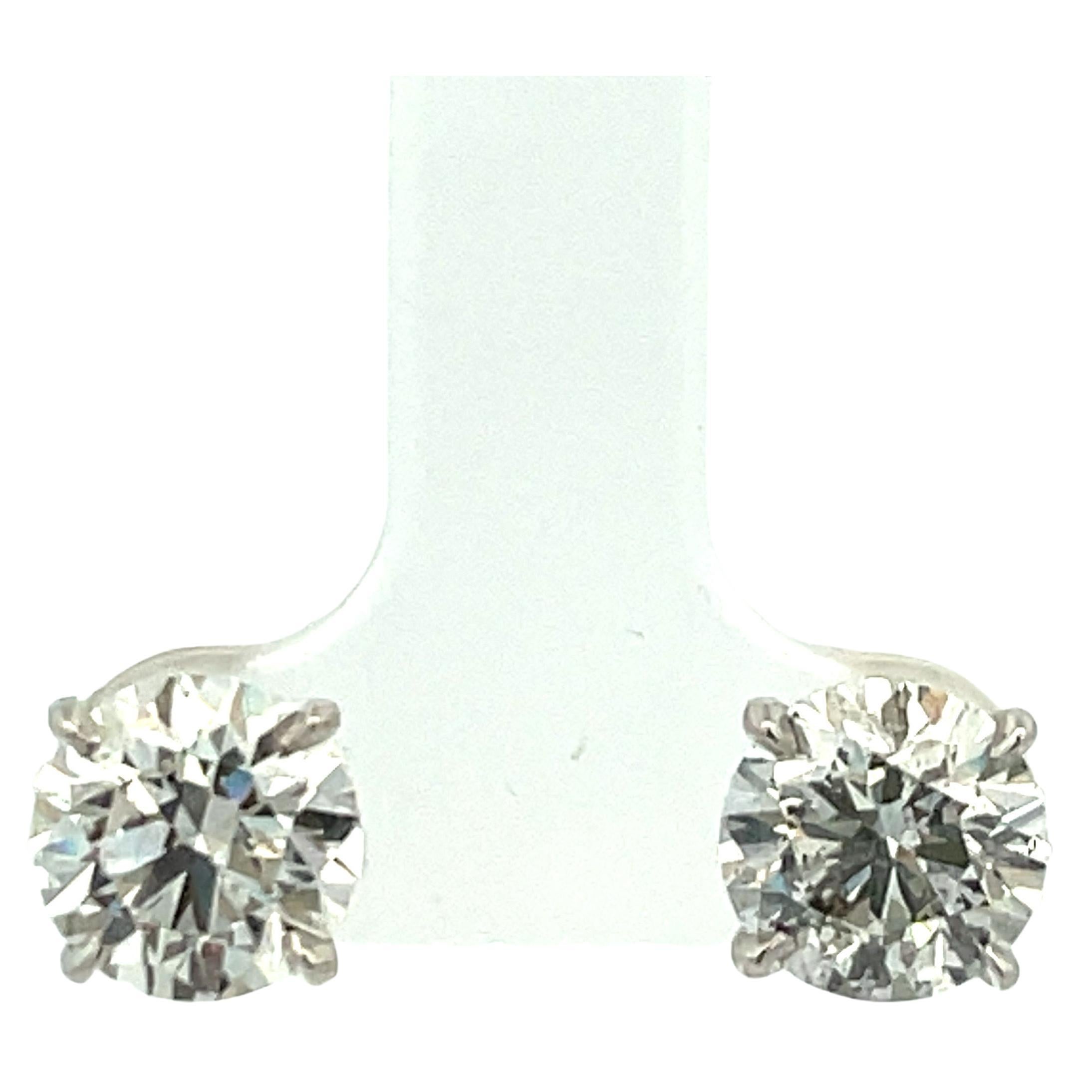 Diamond stud earrings weighing 4.01 Carats, Color G-H, Clarity I1, in 14 Karat White Gold 4 prong Basket setting. 
Setting can be changed to a Basket, Martini or Champagne/ 3 or 4 Prong/ 14 or 18 Karat.
Comments: Nice Color, 8/10 Brilliance

DM for