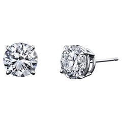 Diamant-Ohrstecker, 4.01 Karat, GIA-zertifiziert. Echte Diamanten. 14 Karat Weißgold