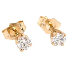 Orecchini con diamante .40ct Mined RBC a 4 punte in oro giallo 14K