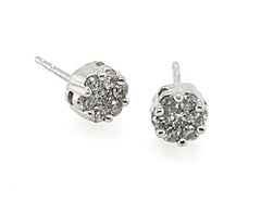 Diamond Stud Earrings .40ct White Gold F-H Cluster