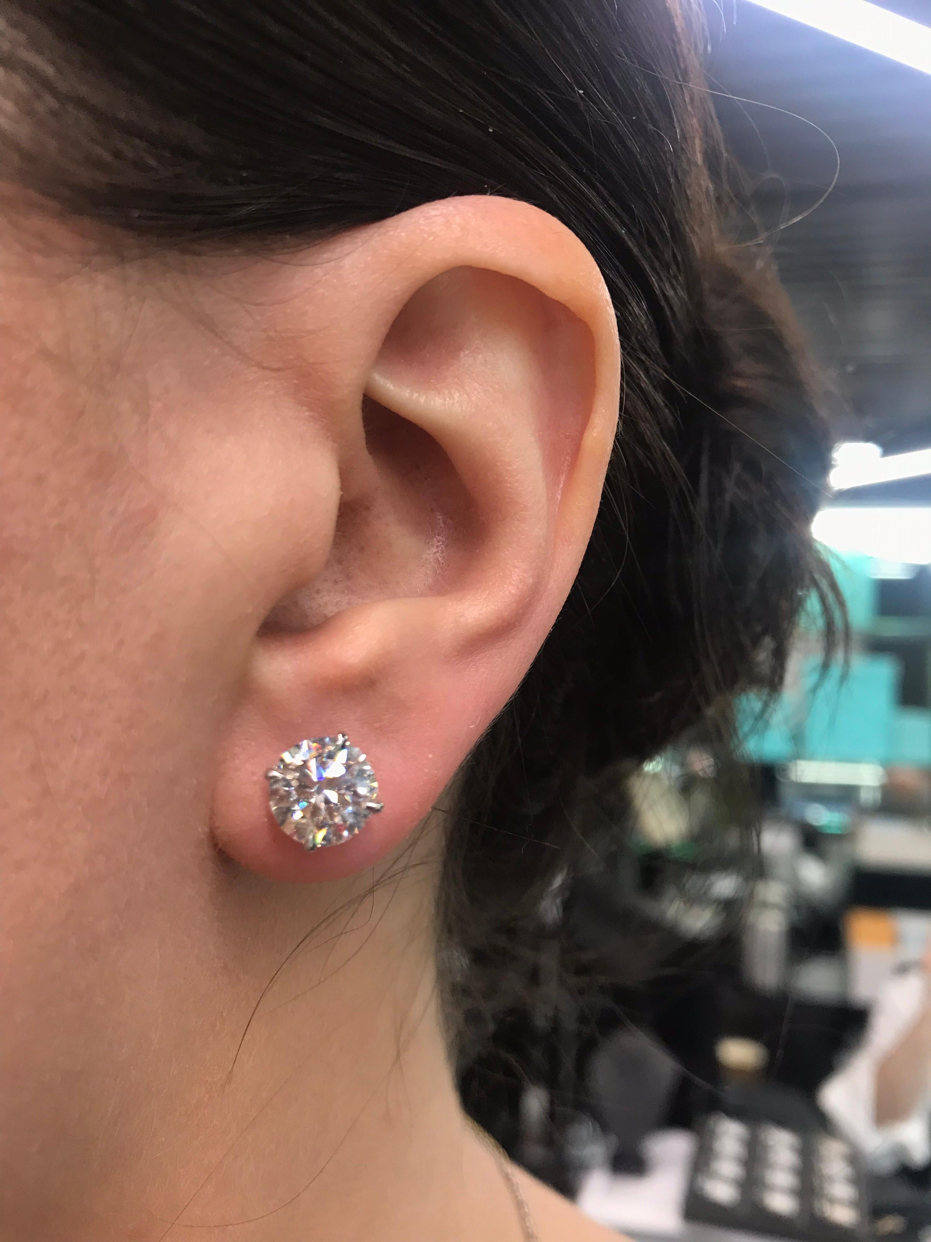 Diamond Stud Earrings 4.62 Carat I-J SI3-I1 2