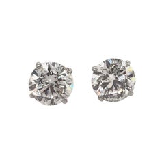 Diamond Stud Earrings 4.63 Carat F-G I1 at 1stDibs