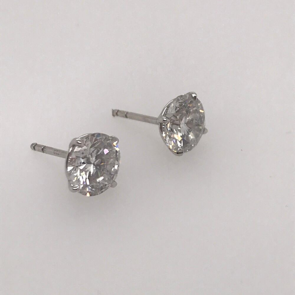 Round Cut Diamond Stud Earrings 4.63 Carat F-G I1