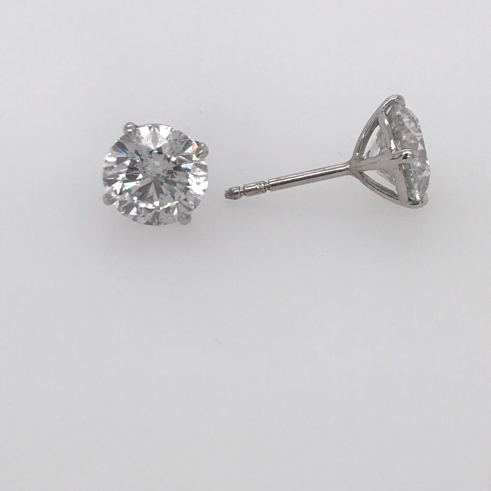 Women's Diamond Stud Earrings 4.63 Carat F-G I1