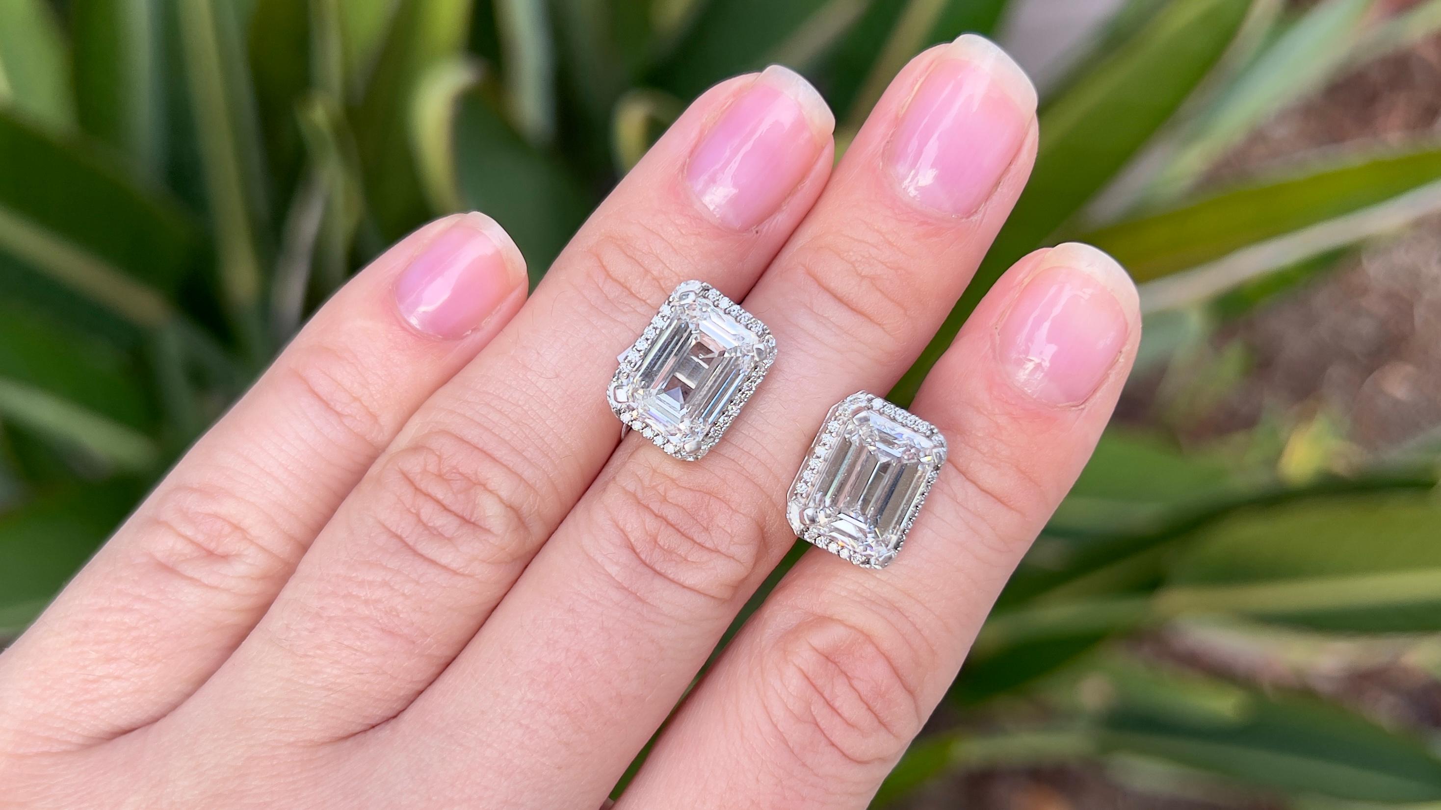 Diamond Stud Earrings 5 Carat Each 18K Gold For Sale at 1stDibs