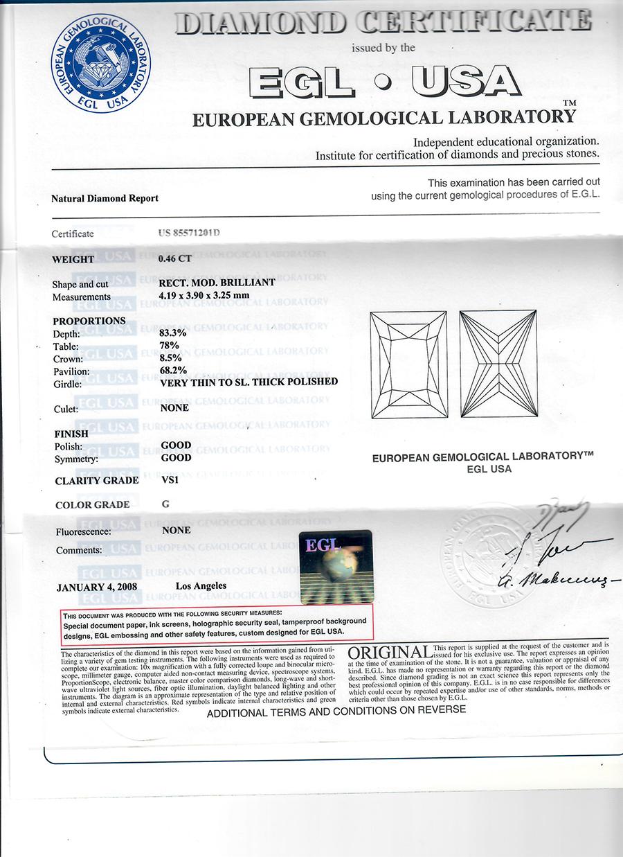 Diamond Stud Earrings .93ct Princess 14K EGL Certified Mined Screwback 1ct For Sale 2