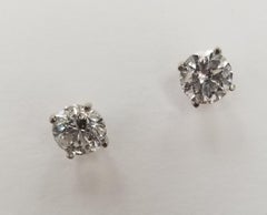 Diamond Stud Earrings, Containing 2 Brilliant Cut Diamonds 2.03 Carats